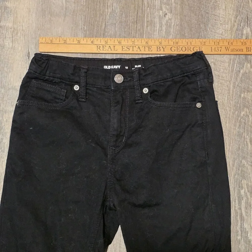 Old Navy 360 Stretch Kids Size 12 Slim Black Jeans Elastic Waist